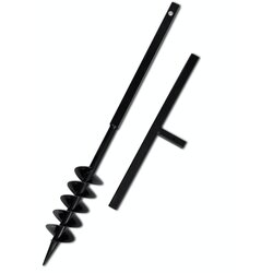 vidaXL Jeklen spiralni vrtalni sveder za zemljo z ročajem 100 mm črne barve, (21366893) Cene