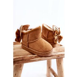 Kesi Girls' Warm Snow Boots With Bows Camel Meriva Cijene