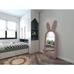 Hanah home podno ogledalo rabbit, 80 cm x 180 cm, roze Cene