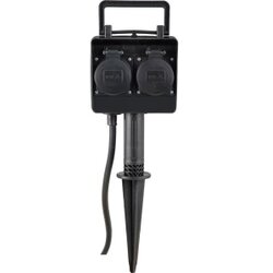 Heitronic 35466 razvodna utičnica 2-struki crna s klinom za zemlju Cene