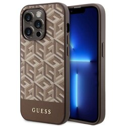 Guess Futrola za iPhone 14 Pro GCUBE PU STRIPES BROWN MagSafe Cene