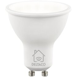 Deltaco SMART HOME LED Žarnica, GU10, WiFI 2.4GHz, 5W, 470lm, 2700K-6000K, 220-240V, BELA Kampanja Cene