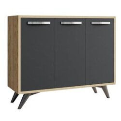 Hanah home Piffa - Oak, Anthracite Multi Purpose Cabinet FABRIČKA GREŠKA U BOJI Cene