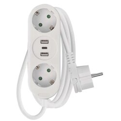 Emos Podaljšek 1,4 m / 2 vtičnic+2×USB-A+1×USB-C / s stikalom / beli / PVC / 1,5 mm2 Cene