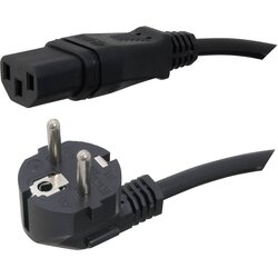 Hawa Priključni kabel za hladne naprave [ varnostni vtič - IEC vtičnica C13] črni 2 m 1008230, (20414179) Cene