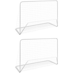 vidaXL Nogometni gol 2 kom s mrežom 182 x 61 x 122 cm čelični bijeli Cijene