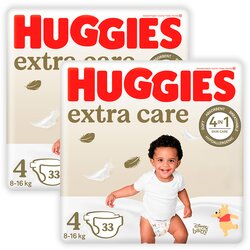 Huggies duo Pack Extra Care Jumbo Pelene za bebe, 4, 8-16kg, 2x33 komada Cene