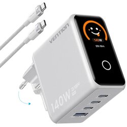 Vention Punjač 3xUSB-C 1xUSB-A 140W sa USB-C kablom 1m sivi Cene