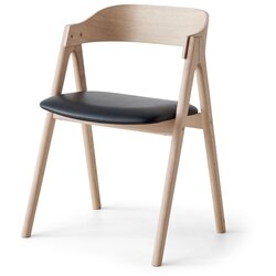 Hammel Furniture Blagovaonska stolica crna/prirodna koža Mette - Cene