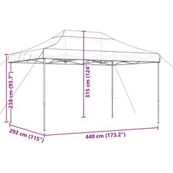 vidaXL Zložljivi pop-up šotor za zabave terakota 440x292x315 m Cene