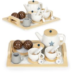 ECO TOYS Drveni set za čaj, vrč, šalice, 16 elemenata Cijene