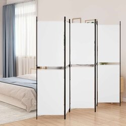 vidaXL Sobna pregrada s 5 panela bijela 250 x 180 cm od tkanine Cijene