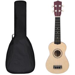 vidaXL Otroški ukulele soprano s torbo naravna 21", (20753653) Cene