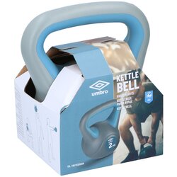 Umbro 255804 kettlebell uteg 2 kg – kompozitni, ergonomska ročica, sivo-modra Cene