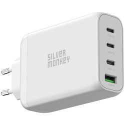 SILVER MONKEY GaN 130W stenski polnilec 3x USB-C PD 1x USB-A 3.0 QC bel, (21580904) Cene