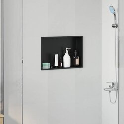vidaXL Ničica za tuš Crna 45 x 30 x 9.5 cm Nehrđajući čelik Cijene