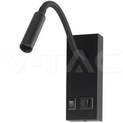 V-TAC Europe Ltd. LED zidna svetiljka crna flexi sa USB i prekidačem V-TAC Cene