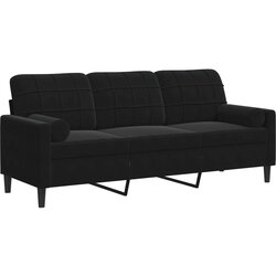 Maison Chic kavč - Sofa - Kanape trosed z okrasnimi blazinami črn 180 cm žamet, (21727724) Cene