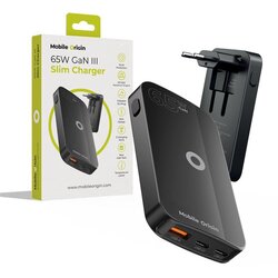 MOBILE ORIGIN 65W GaN Slim dual USB-C single USB-A black Cene