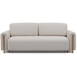 ELTAP Sivo-bež sklopiva/s prostorom za odlaganje sofa od bouclé tkanine 244 cm Arcadova – Cene