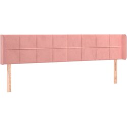 Maison Chic posteljno vzglavje - vzglavna omarica - nočna omarica z ušesi roza 163x16x78/88 cm žamet, (21708116) Cene