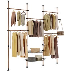 SoBuy STOJEČE OBEŠALO z dvema policama Rjava 62x75x200cm Funkcionalen Cene