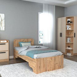 Hanah home luses - atlantic pine, beige atlantic pinebeige single bedstead Cene