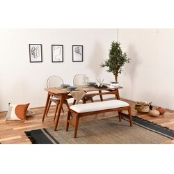 Woody Fashion Set trpezarijski sto, 2 trpezarijske stolice i klupa Touch Walnut Cijene