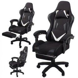 Verk Gaming Stol črna s izvlečnim nasloncem za noge – ergonomska, nosilnost 150 kg Cene