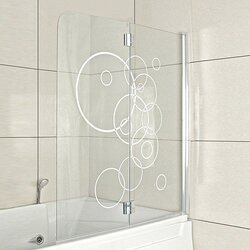 Corniche stena za kopalno kad circles (srebrna, 2-delna, 125 x 140 cm) Cene