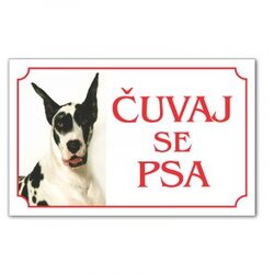 Iguana tabla čuvaj se psa - doga harlekin Cene