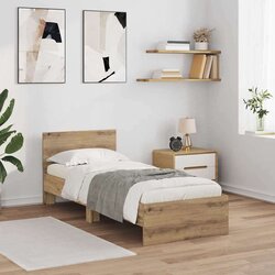  Okvir za krevet s uzglavljem Umjetnički hrast 75 x 190 cm Cijene