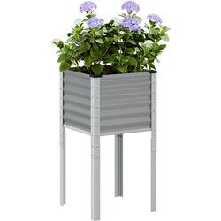 vidaXL Vrtna sadilica siva 45x45x88 cm čelična Cijene