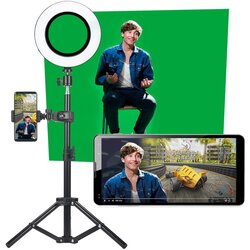 Easypix Photo studio, LED svjetlo, tripod, mikrofon, zelena pozadina – MyStudio Studio Kit Cene