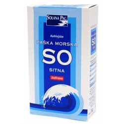 Solana Pag kuhinjska paška morska so sitna jodirana 1KG kutija Cene