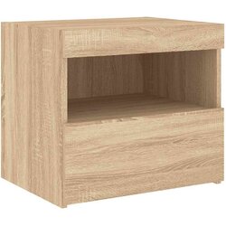 vidaXL Noćni ormarić s LED svjetlima boja hrasta sonome 50x40x45 cm Cijene