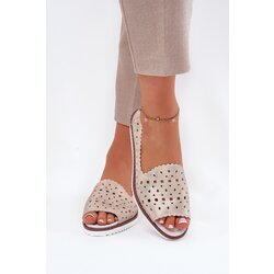 S. BARSKI Leather Perforated Ballet Flats With Open Toes S.Barski Cijene