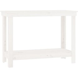 vidaXL Delovna miza bela 110x50x80 cm trdna borovina, (20751373) Cene