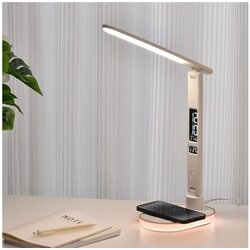 Manta LED stolna svjetiljka, budilica, bežični punjač, LED RGB, temp, HW-LAMP03, (5902510696634) Cene