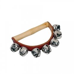 Hayman HB-37 ručno zvono, jingle bells with handle, wood and leather (7 bells of 25mm) Cene