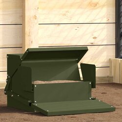 Feeder s nogom za piliće Maslinasto zelena 50 x 40 x 29 cm Cene