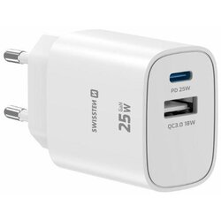 Swissten Polnilec GAN, 1XUSB-C PD 25W, 1xUSB-A, 18W, bel Cene