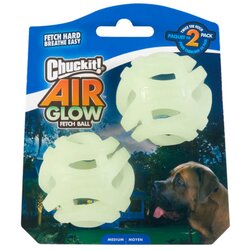 Chuckit! Air Glow svetleča mrežasta žogica M, 2 kos - 6,4 cm Cene