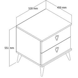 Hanah home Noćni ormarić Versa 52x55.1x45cm Orah Cijene