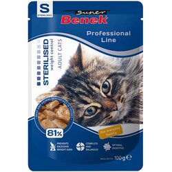 Benek Varčno pakiranje Super Professional Line Sterilized Adult 48 x 100 g - perutnina Cene