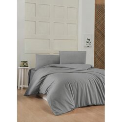 Dark grey grey ranforce single quilt cover set (fr) Cene