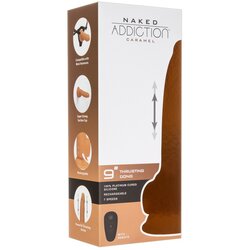 Addiction Naked Thrusting 9 - brezžični, radijsko vodeni vibrator za potiskanje - temen (23cm) Cene