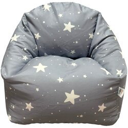 Ginger Home Детски Пуф Кресло Little Stars, 100% Памук, Сив Барбарон Със Звезди, 55x44x55 см Cene