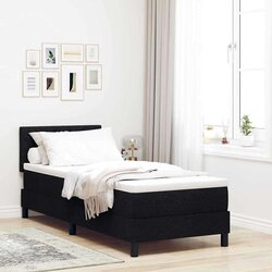 Box Postelja z vzmetnico z vzmetnico Črna 80 x 200 cm blago, (5000125910) Cene