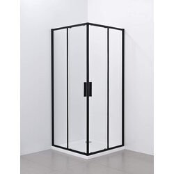 Noks paravan 5006B providno staklo 80x80x195 black Cene